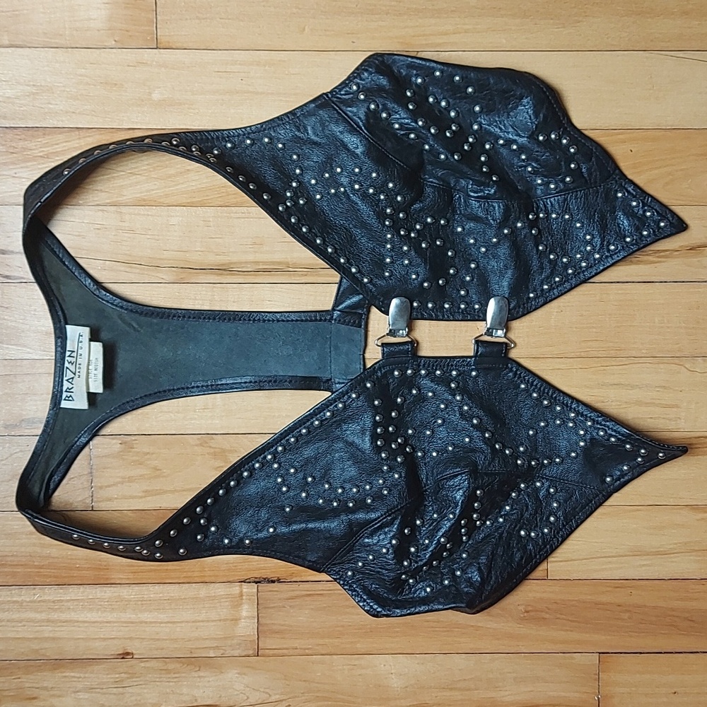 Vintage 1980s/1990s studded bra top vest halter